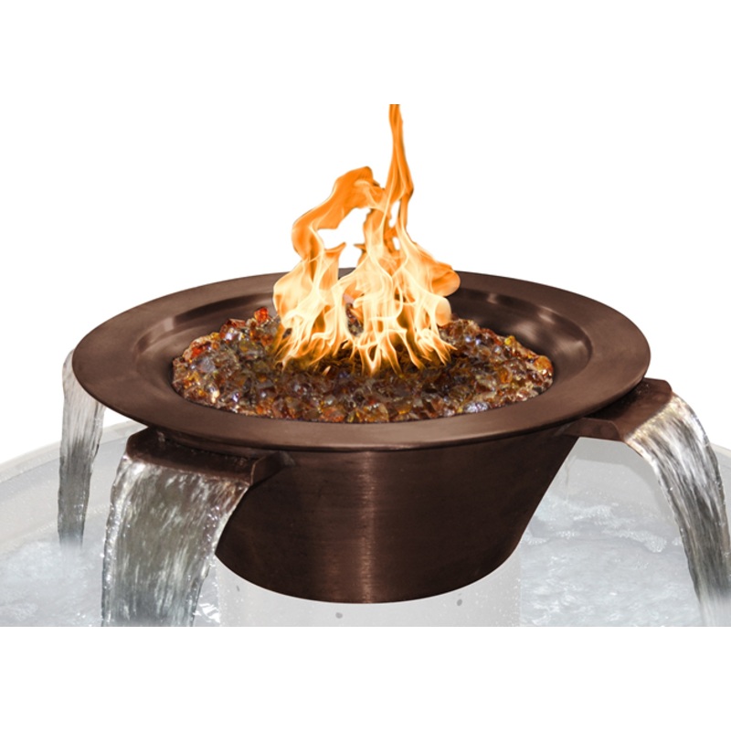 The Outdoor Plus Cazo 4-Way Copper Fire & Water Bowl + Free Cover