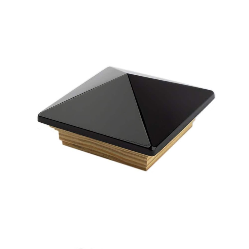 4 in. x 4 in. Verona Black High Point Post Cap