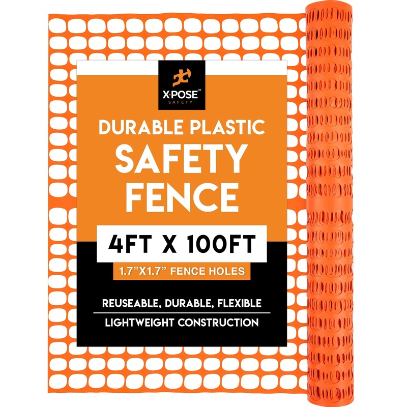 XPOSE SAFETY Orange PVC Bamboo Fence, 100ft x 4ft Roll
