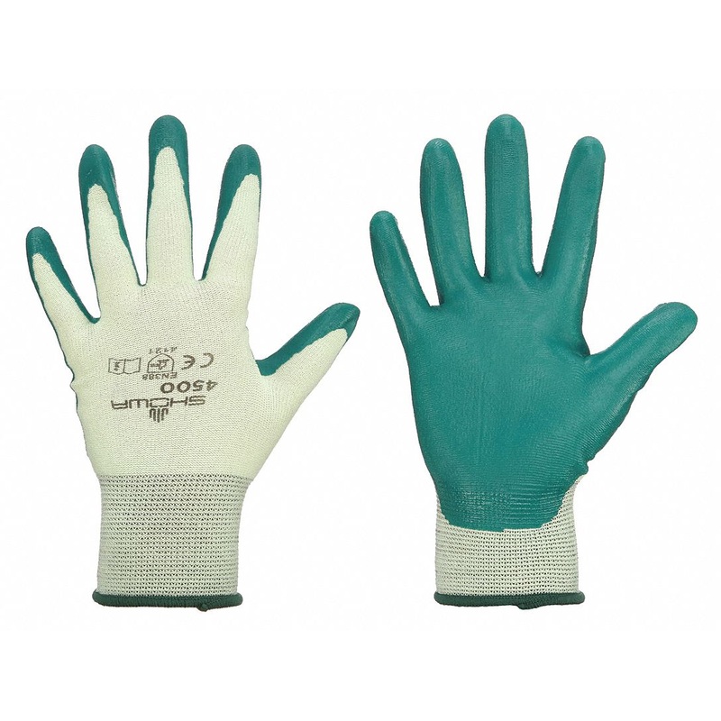 SHOWA Nitrile-Coated Knit Gloves, ANSI Abrasion Level 3, XS
