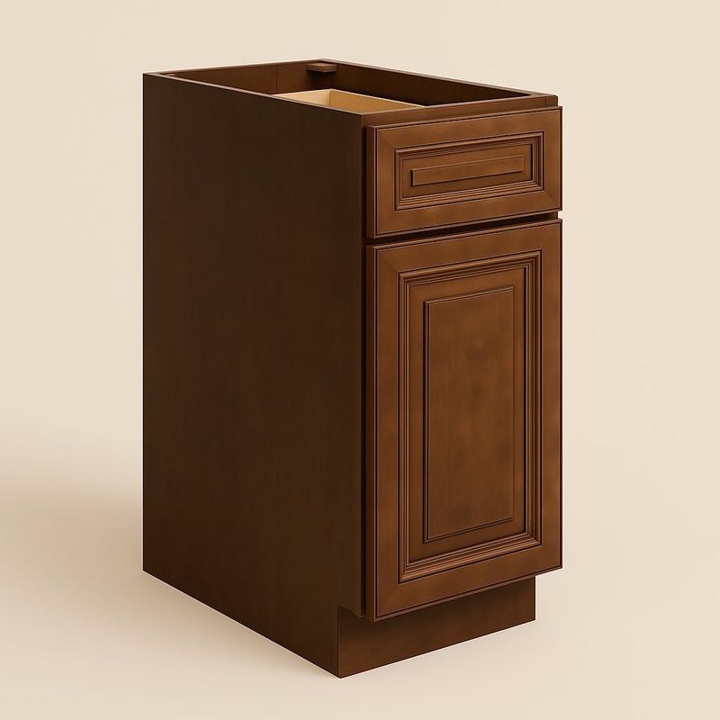 CASAINC 12″ Dark Caramel Kitchen Base Cabinet with Drawer