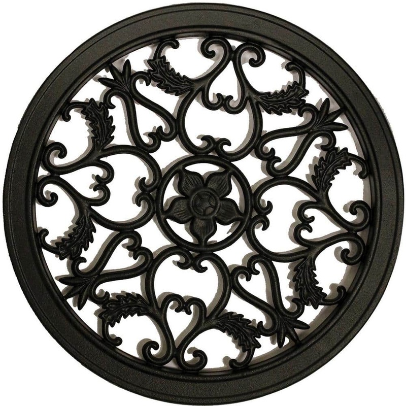 NUVO IRON 15 in. Diameter Round Black Cast Aluminum Fence and Gate Insert (12-Pack)