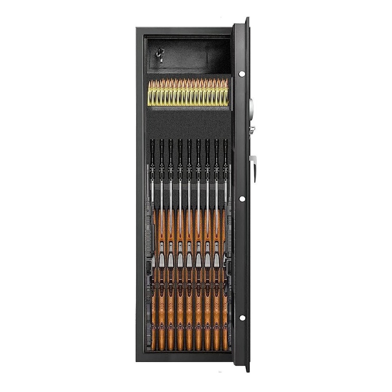 57″ Heavy Duty Anti-Theft Fireproof Biometric Gun Rifle Pistol Safe For Home, 11-12 Guns (97253186)