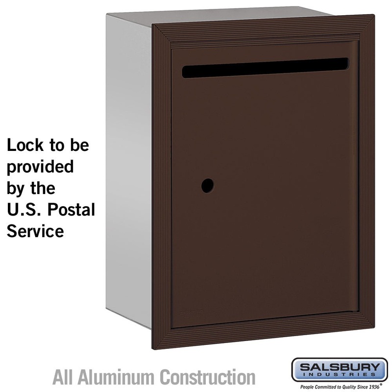 Recessed Mounted Bronze Letter Box with USPS Access