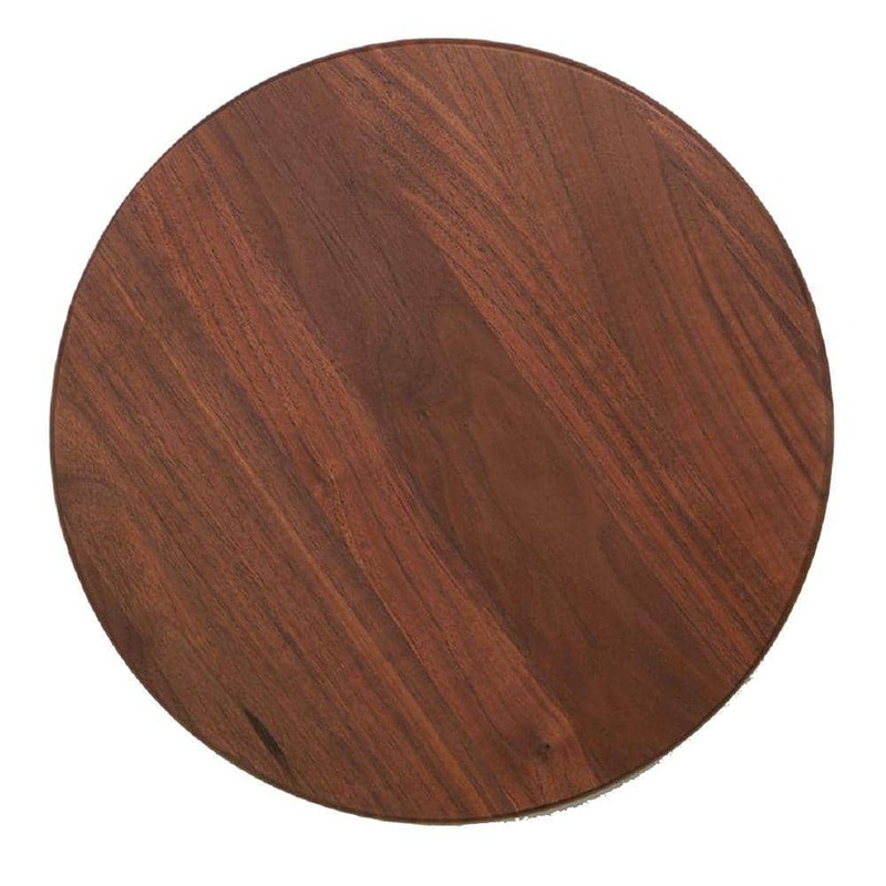 Benjara 0- Shelf 18 in. Espresso Brown Metal Base Lazy Susan