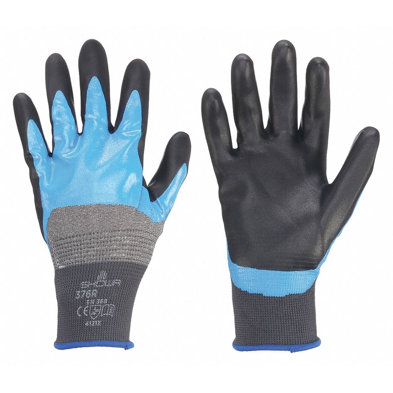 SHOWA Foam Nitrile Coated Gloves, Size L, Gray