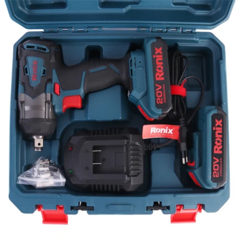Ronix 8907K Brushless Impact Wrench Portable 350n. M High Torque Impact Wrench with 2 Battery