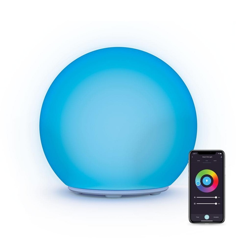atomi smart 7 in. Multi-Color Smart Wi-Fi Portable LED Orb Lamp with Smart Wi-Fi Control