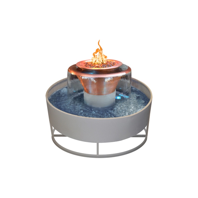 The Outdoor Plus Olympian Round 360 Copper Fire & Water Bowl + Free Cover