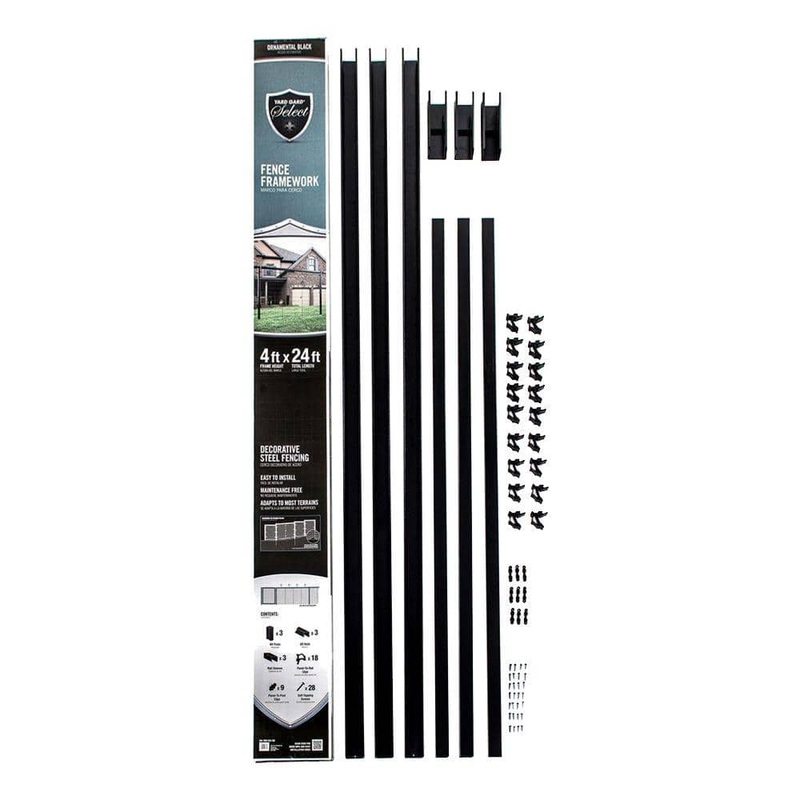 YARDGARD Select Yard Gard Select – Top Rail and Posts Fence Framework Kit – 24ft. Total length: 3-8ft. Top rails, 3-6ft. posts