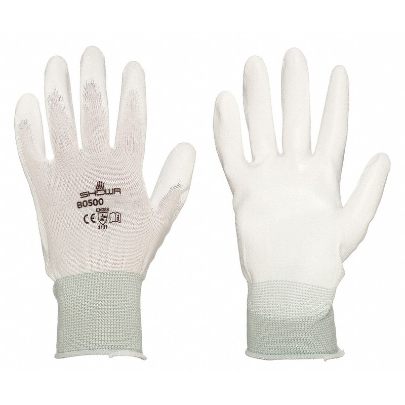 SHOWA BO500W-L Polyurethane Coated Gloves – Size L, ANSI Abrasion Level 3