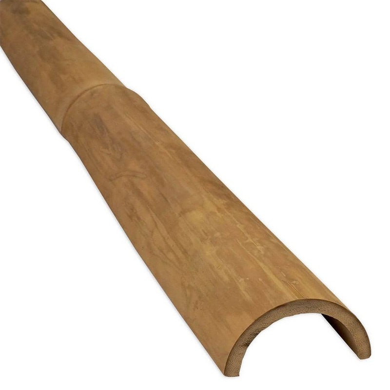 MGP 2.5 in. – 3 in. D x 96 in. L Natural Bamboo Half Round Fence Rail