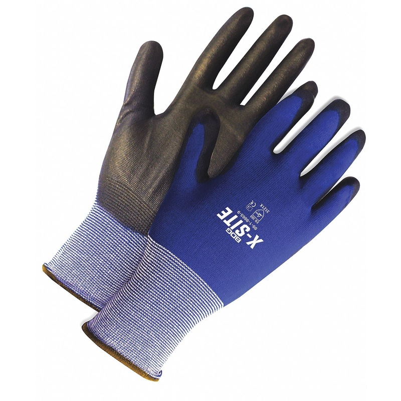 BDG X-Site Coated Work Gloves M (8), Polyurethane Palm-Dipped, Full Finger