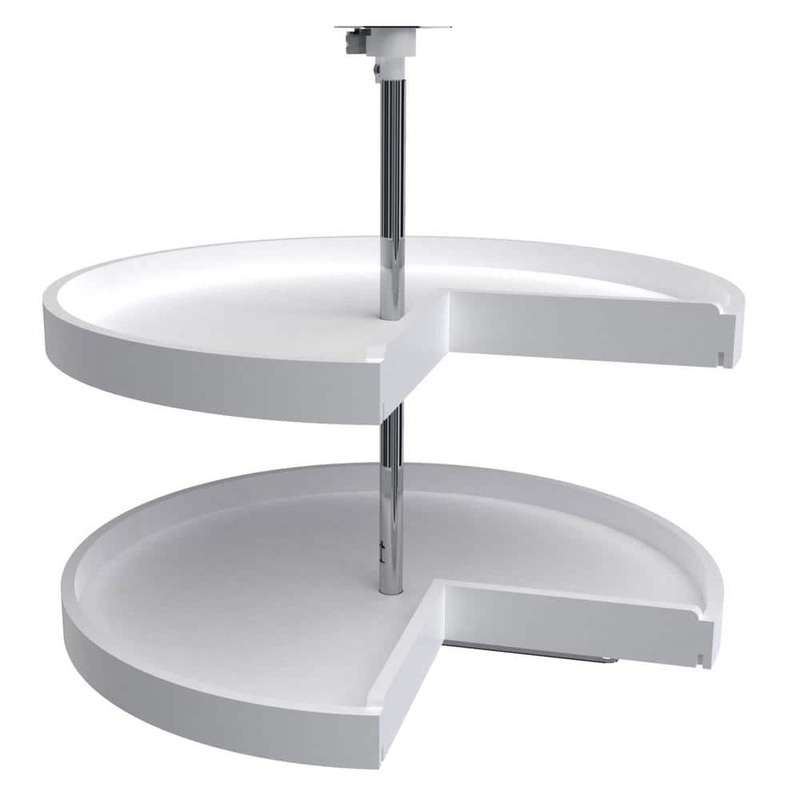 Rev-A-Shelf 2-Shelf White 28 in. Lazy Susan Pie-Cut Polymer
