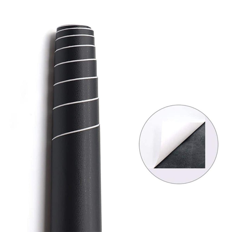 20 in. x 54 in. Black Self-Adhesive Leather Drywall Repair Patch For Car Seats, Couch Furniture