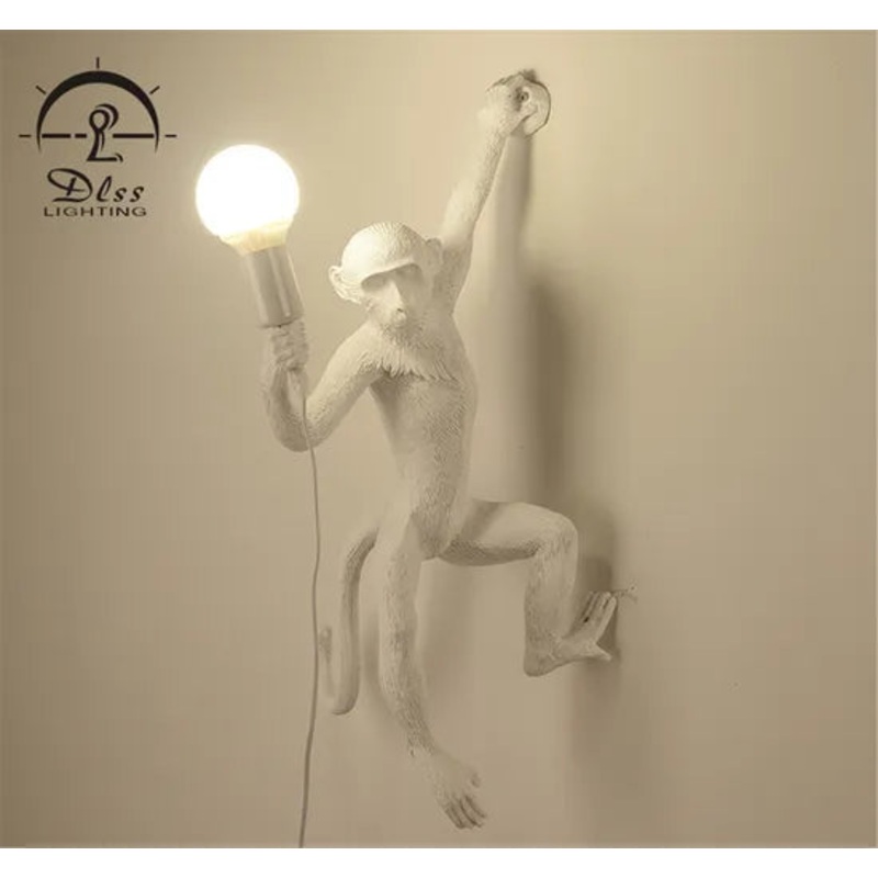 DLSS Lighting Artistic Design Modern Monkey Wall Lamp for Indoor Bright Lighting