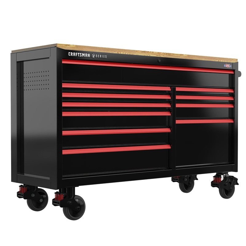 CRAFTSMAN V-Series 63-Inch 11-Drawer Steel Rolling Tool Cabinet – Black