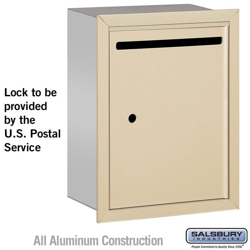 Recessed Mounted Sandstone Letter Box with USPS Access