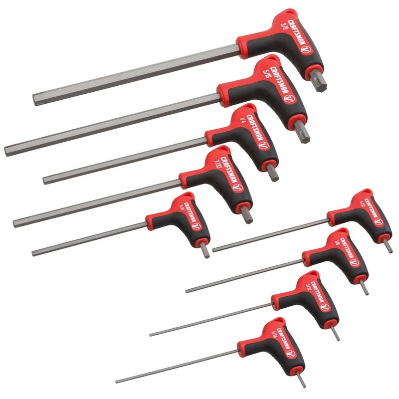 Craftsman V-Series X-Tract Technology SAE T-Handle Hex Key Set, 9 pc