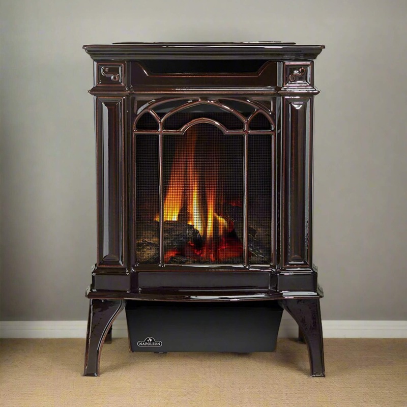 Napoleon Arlington 20 Cast Iron Millivolt Ignition Majolica Brown Natural Gas Stove, 19″ [GDS20NNSB]