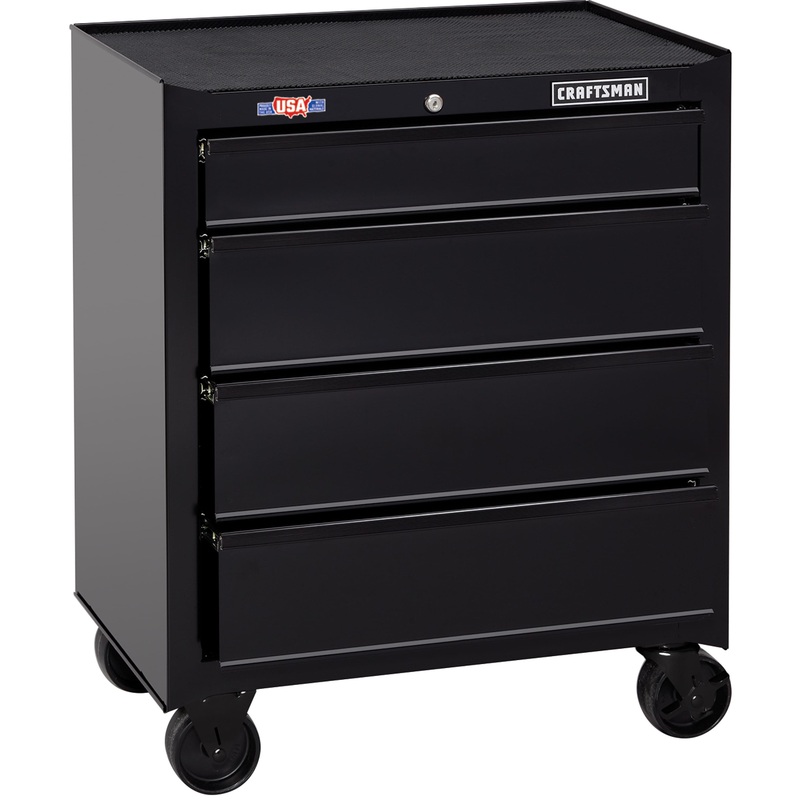 CRAFTSMAN 1000 Series 4-Drawer Steel Rolling Tool Cabinet, Black