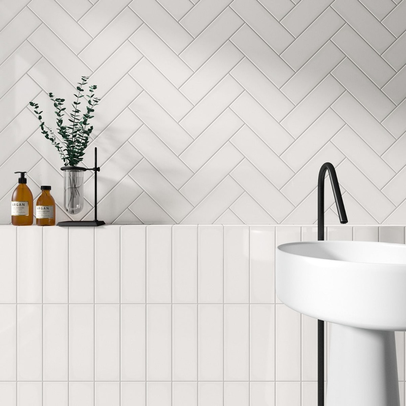 Park Hill Monumental Mist White 4×12 Polished Porcelain Subway Tile