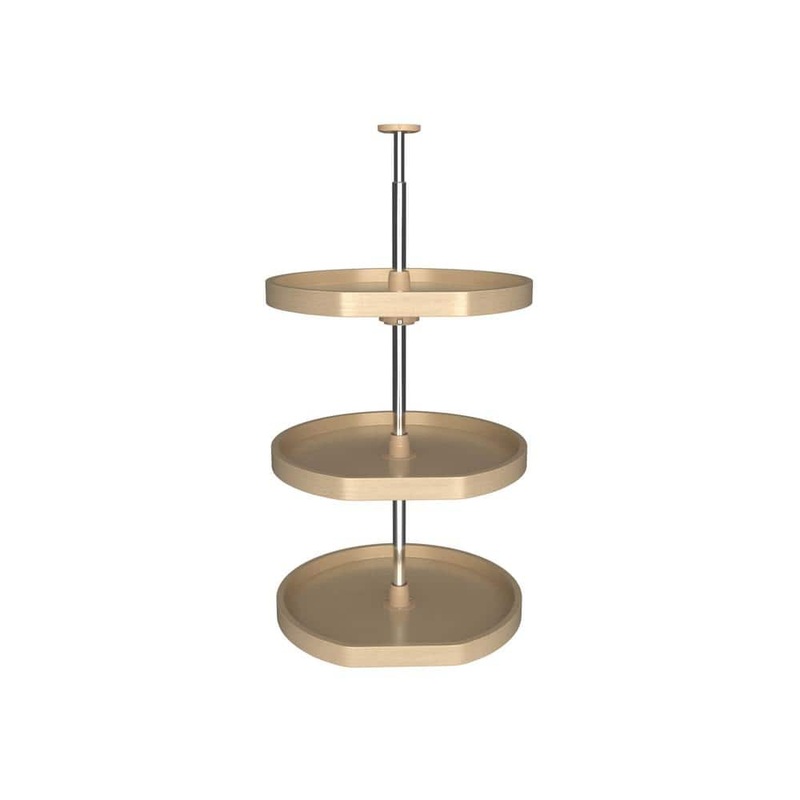 Rev-A-Shelf 20 in. Banded Wood D-Shape Lazy Susans 3-Shelf