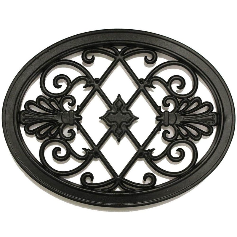 NUVO IRON 13 in. x 17 in. Oval Black Cast Aluminum Fence and Gate Insert (12-Pack)