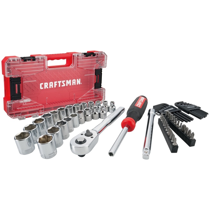 Craftsman 63-Piece Mechanic’s Tool Set  SAE & Metric, 3/8″ Drive (VERSASTACK)