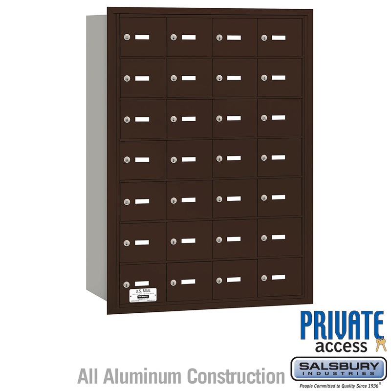 4B+ Horizontal Mailbox with 28 A Doors – Bronze – Rear Loading – Private Access
