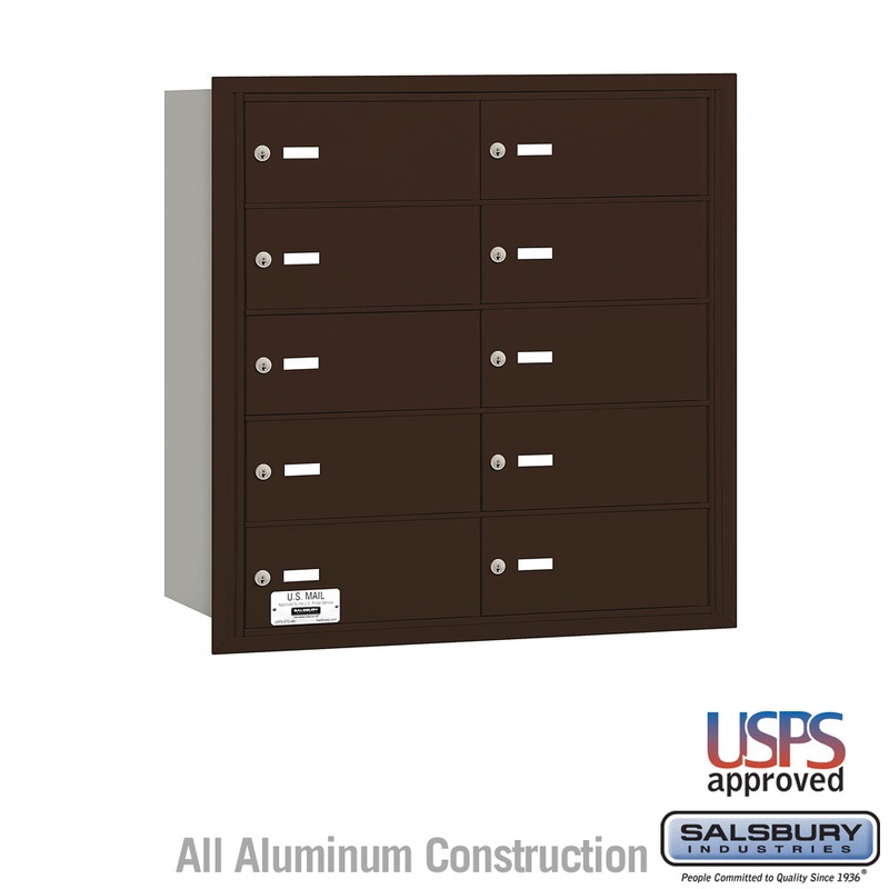 Bronze Rear Loading Mailbox with 10 B Doors – USPS Approved